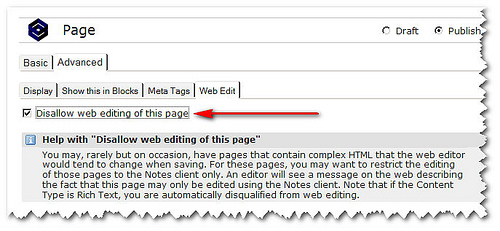 Disallow web editing checkbox